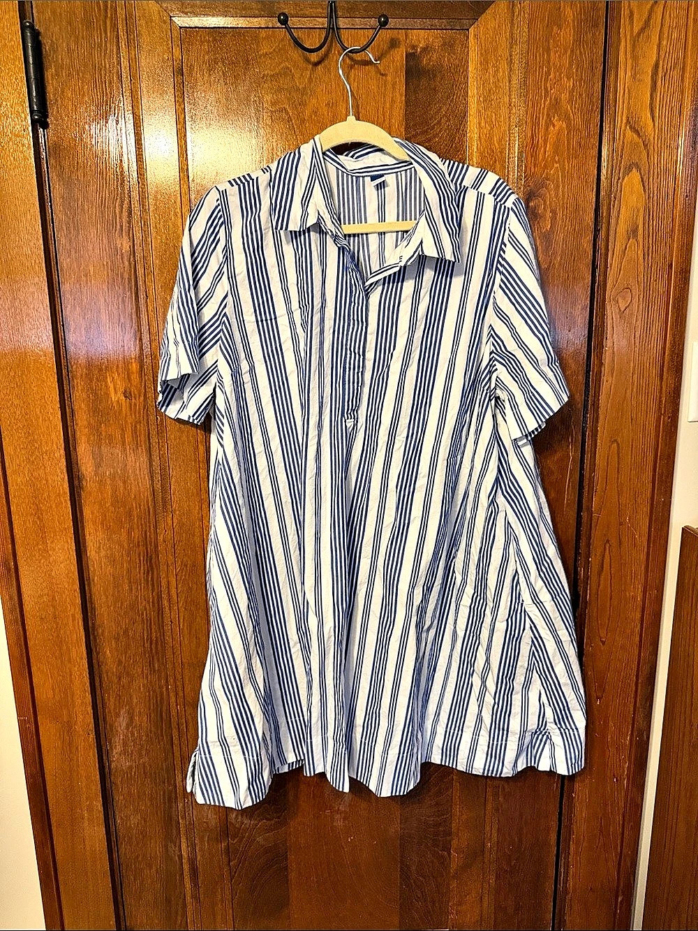 Old Navy Striped Mini Shirt Dress Blue & White XL